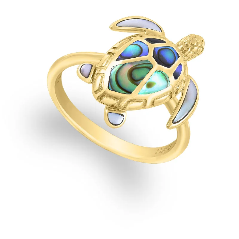 Ladies gemstone engagement rings-Sea Turtle Ring