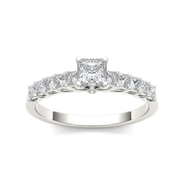 Ladies vintage diamond engagement rings-De Couer 14k White Gold 1ct TDW Diamond Classic Engagement Ring - White H-I