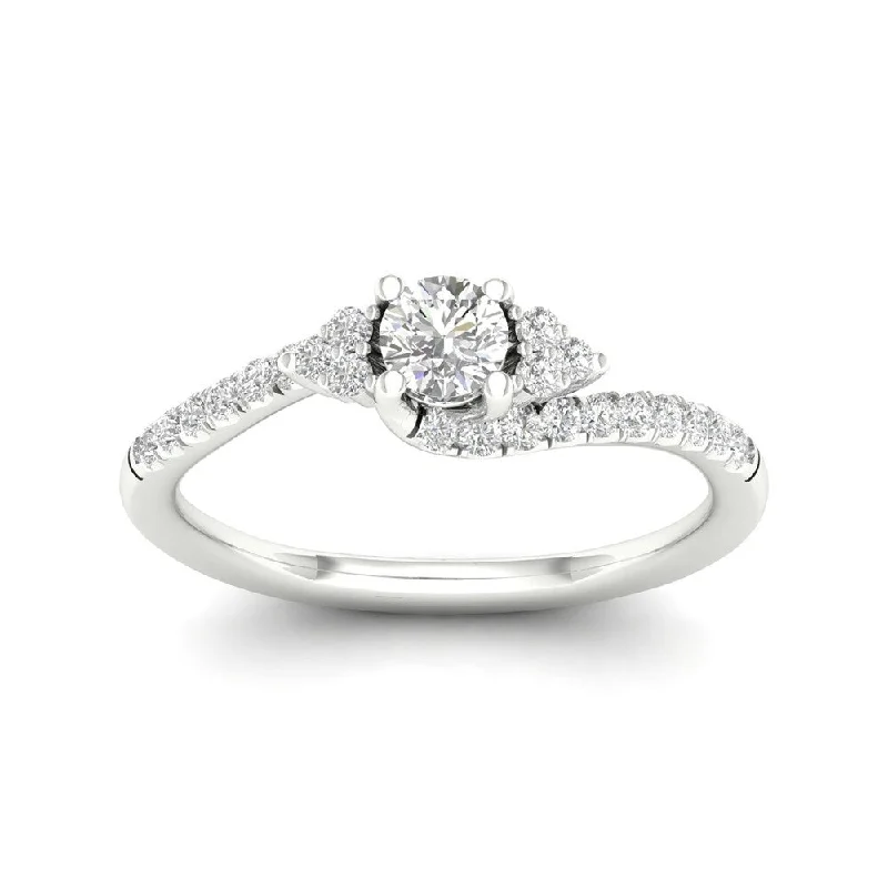 Ladies unique diamond engagement rings-De Couer 14k Gold 1/2Ct TDW Diamond Bypass Engagement Ring