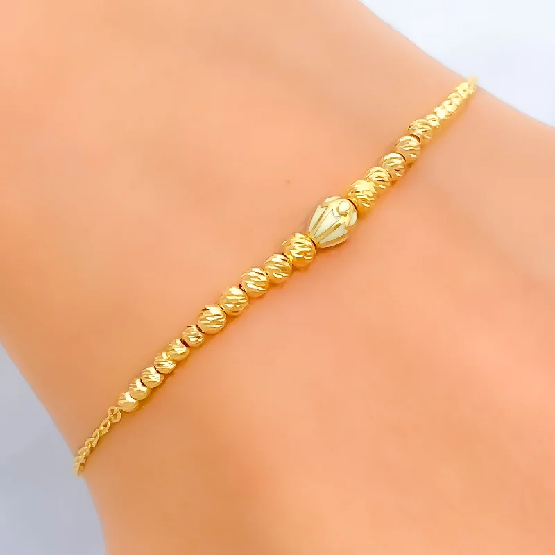 Ladies silver bangle bracelets-Opulent Petite 21k Gold Bracelet