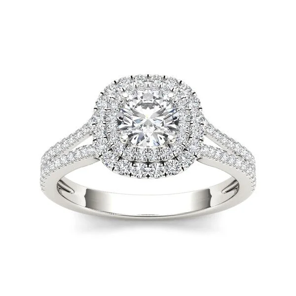 Ladies unique engagement rings-De Couer 14k Gold 1 1/6ct TDW Diamond Engagement Ring - White H-I