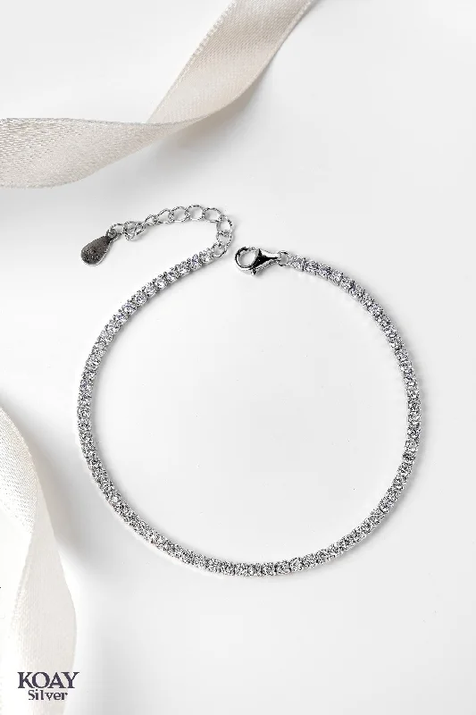 Ladies polished bangles-Silver Tennis Bracelet (s)