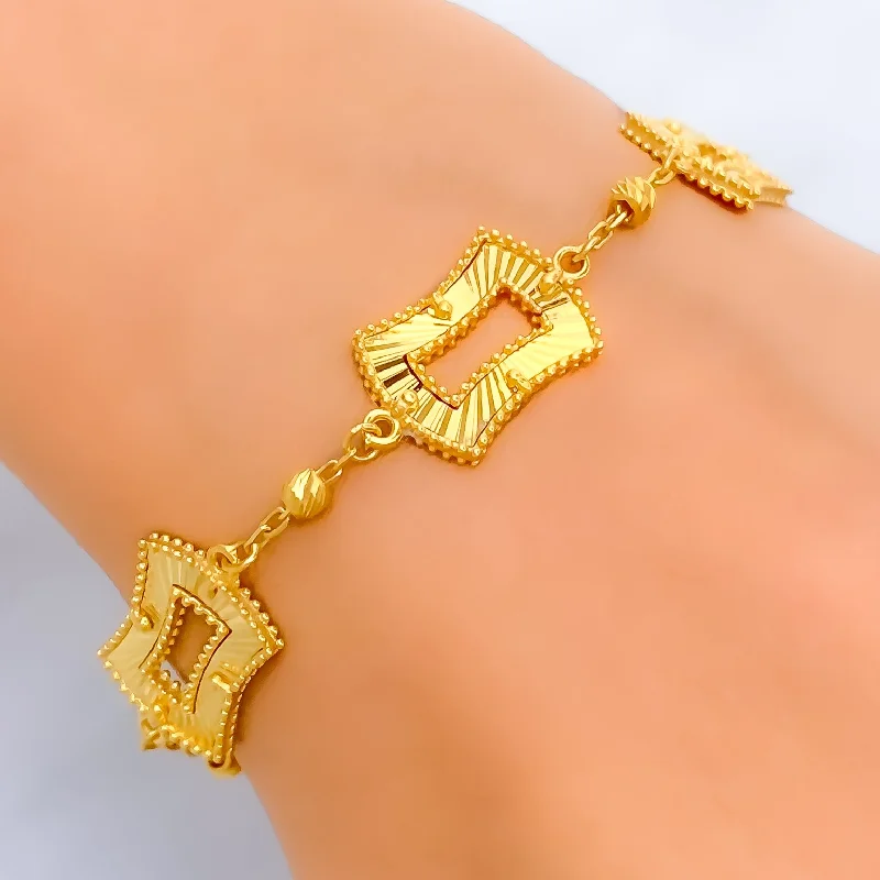 Ladies bangles set-Decorative Classy 21k Gold Bracelet