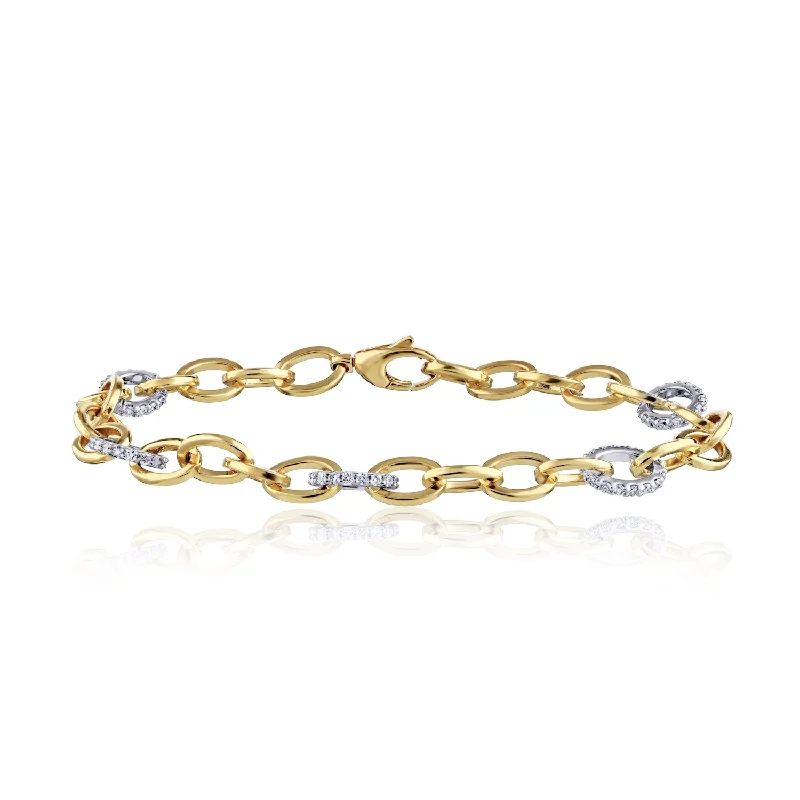 Ladies delicate bracelets-Circle PaperClip Diamond Bracelet