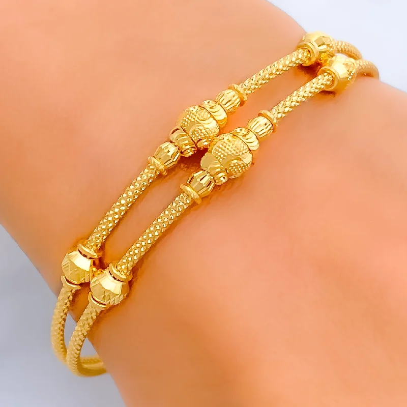 Ladies plain gold bangles-Opulent Glowing 22k Gold Bangle Bracelet