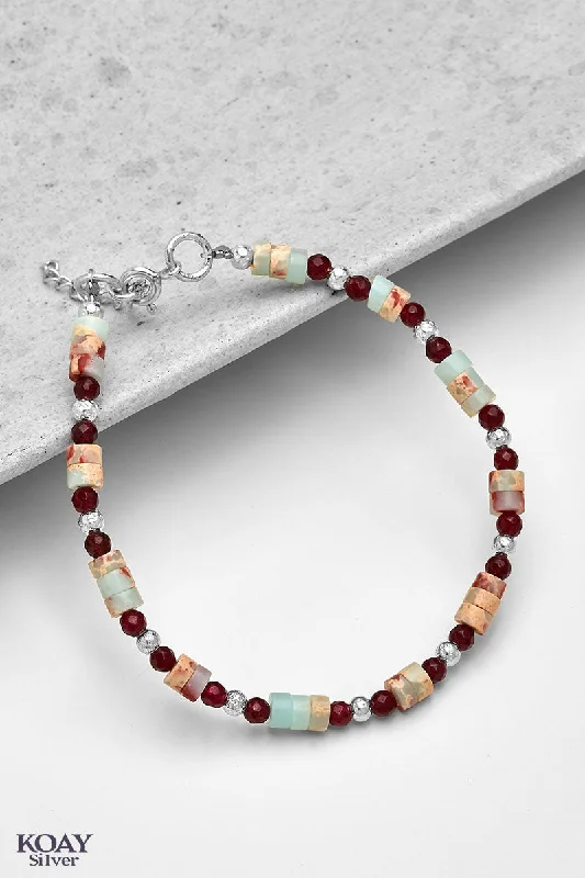 Ladies adjustable bracelets-Jasper stone Bracelet