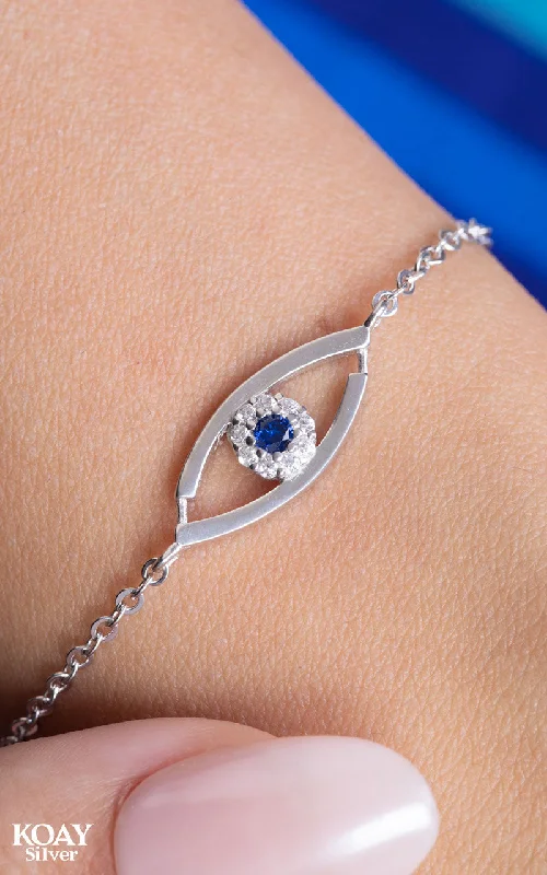 Ladies diamond bracelet for wedding-Blue Eye Bracelet (02)