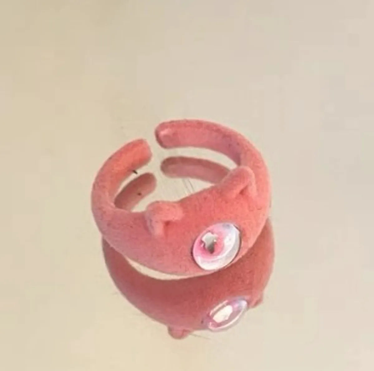 Pink Flocking Monster Ring