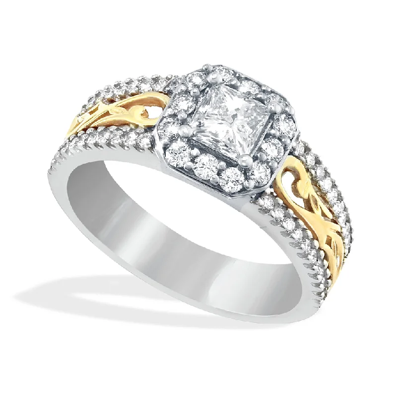 Ladies halo rings-Nalani Princess Halo Ring