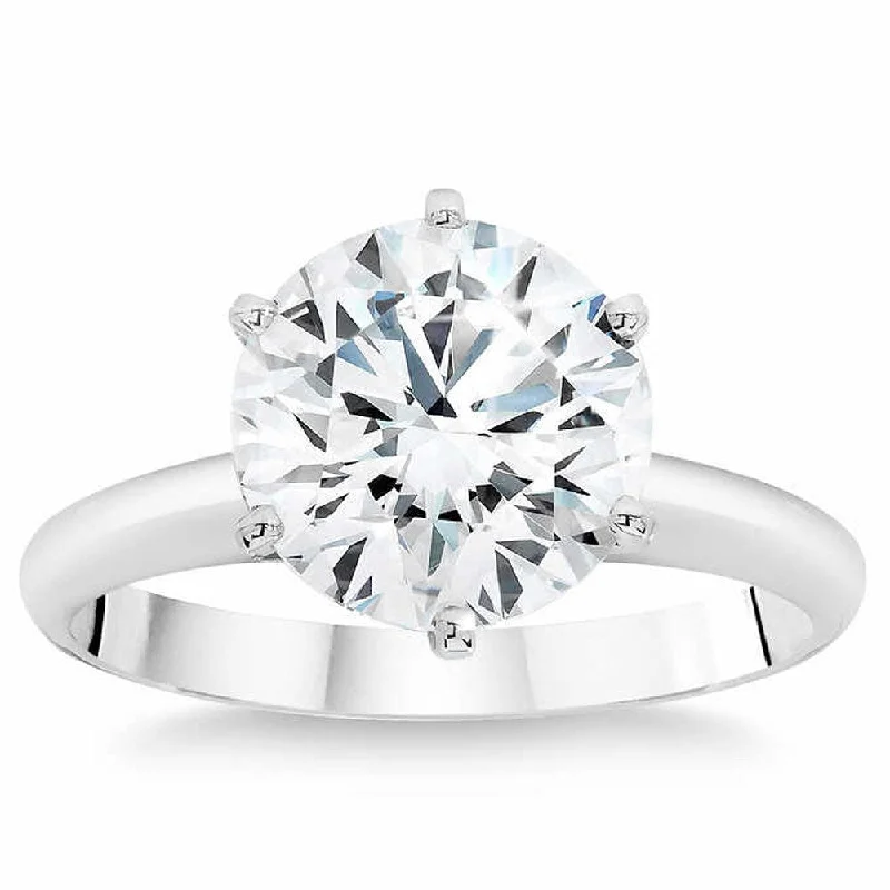 Ladies engagement rings for large hands-Certified E/VS1 4.34Ct Diamond Solitiaire Platinum Engagement Ring Lab Grown