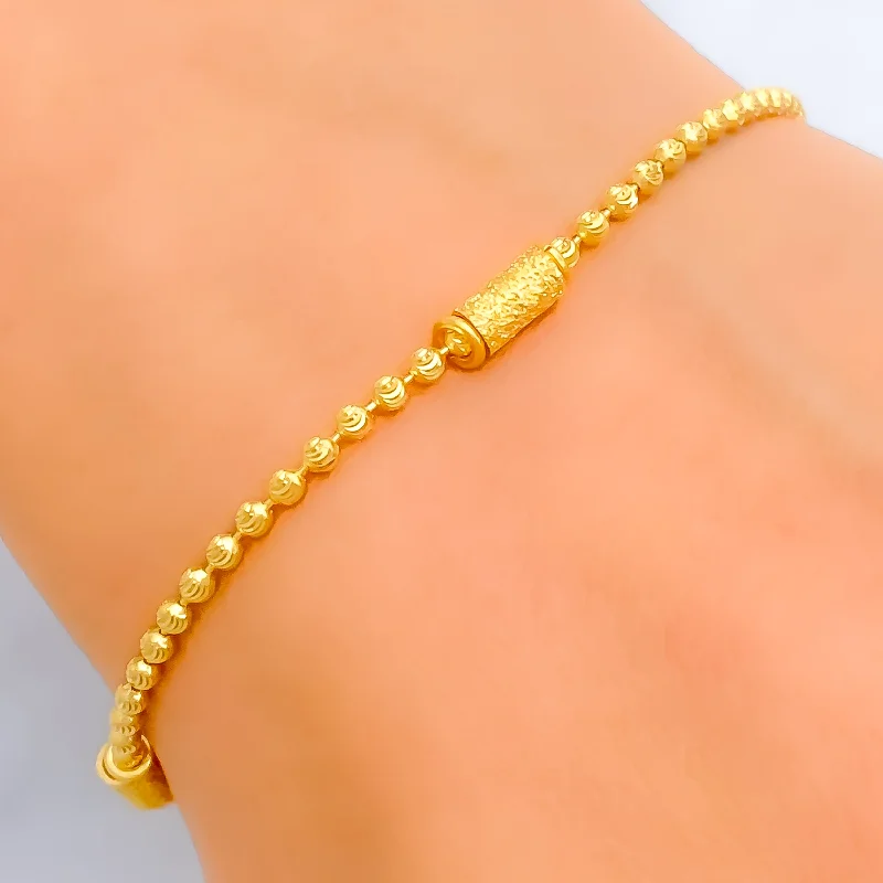 Ladies engraved charm bracelets-Lightweight Ethereal 22K Gold Bracelet