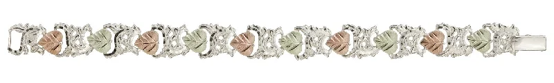 Ladies antique bracelets-MRC8096-GS HEART 7" BRACELET