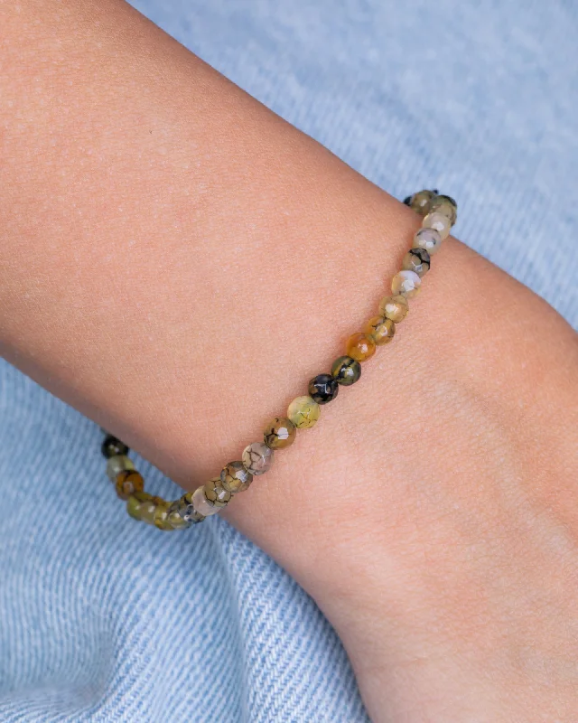 Ladies cuff bracelets with gemstones-Colored Yellow Agate Stone Bracelet