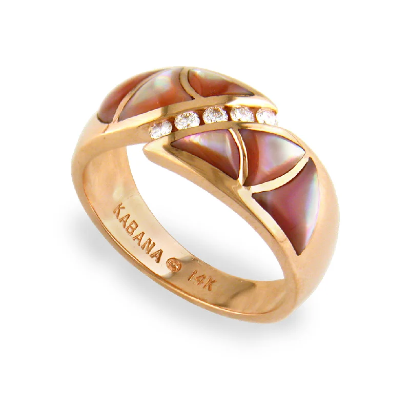 Ladies stackable rings with diamonds-Kabana Inlay Ring