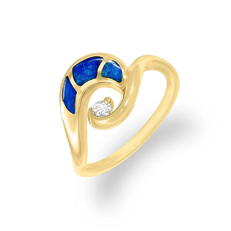 Ladies thick band rings-Wave Ring