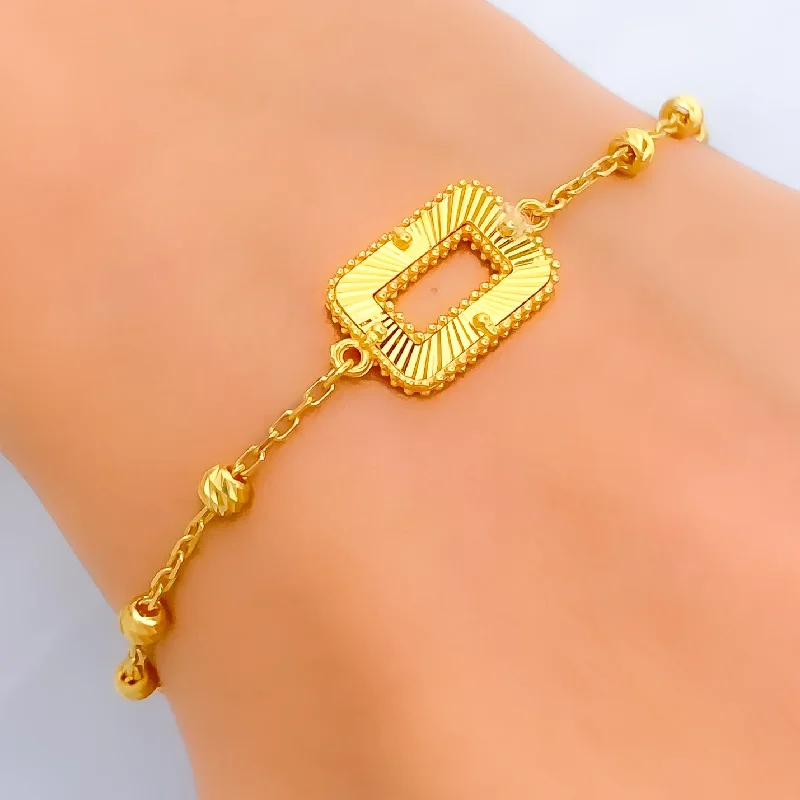 Ladies delicate bangles-Palatial Jazzy 21k Gold Bracelet