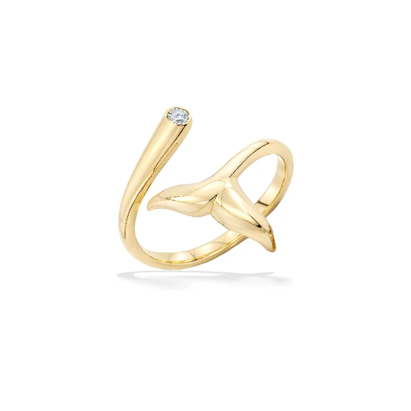 Ladies halo rings-Whale Tail Ring