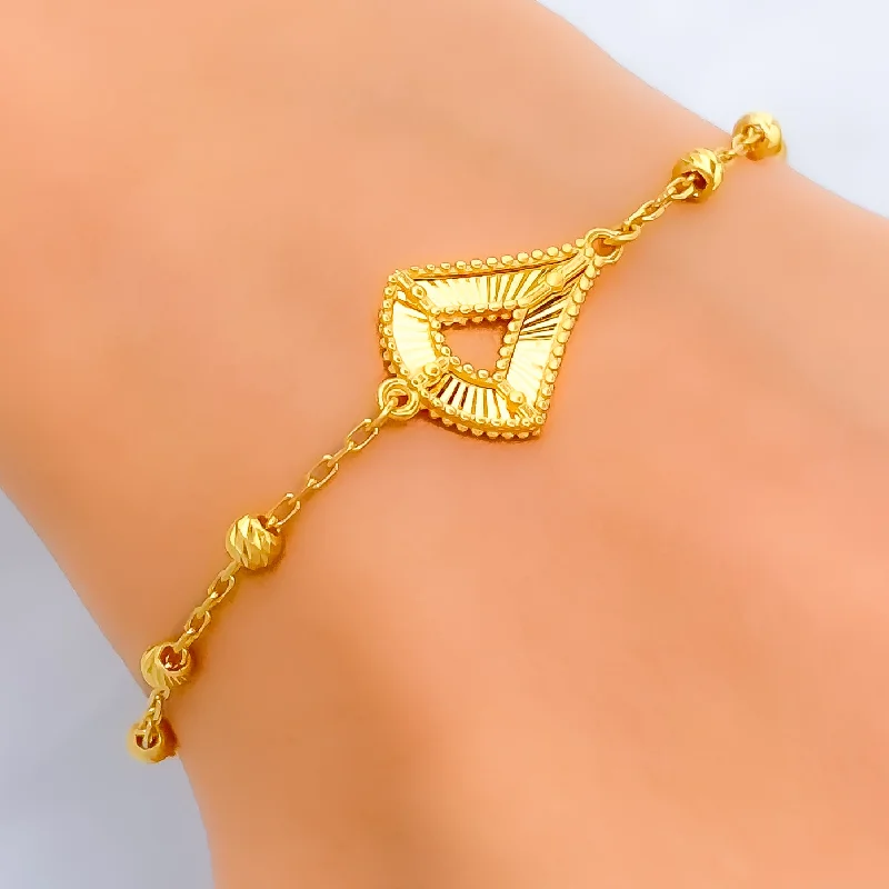 Ladies geometric bracelets-Delightful Bright  21k Gold Bracelet