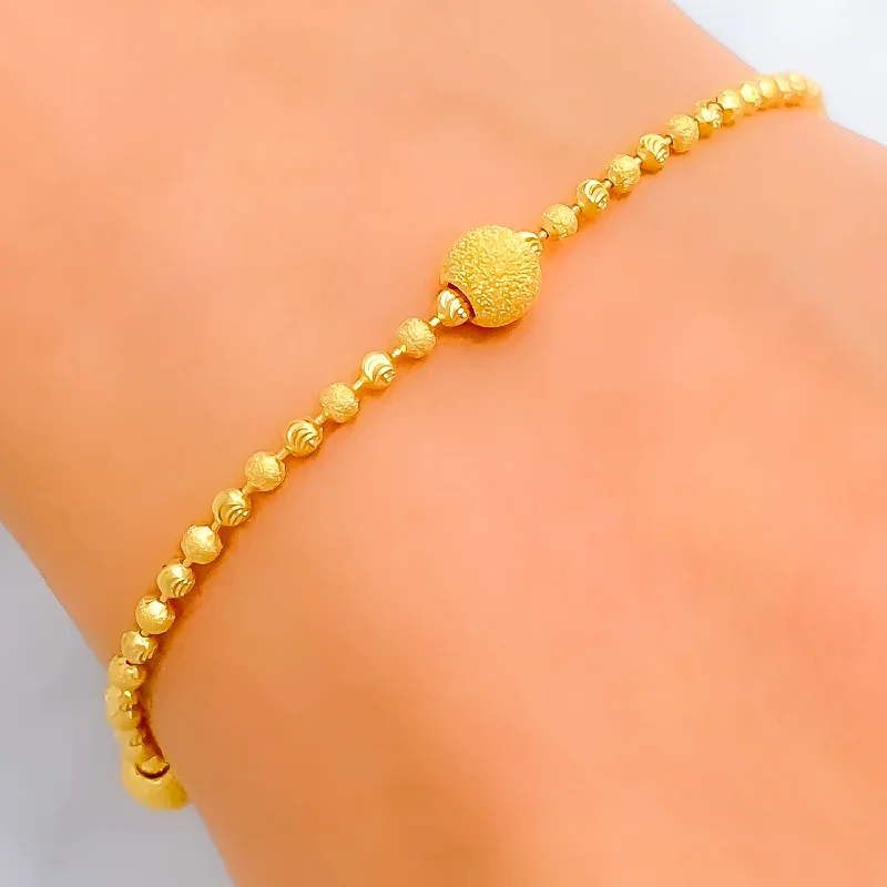 Ladies gemstone bangles-Jazzy Beaded 22K Gold Bracelet