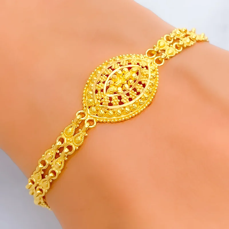 Ladies luxury bracelets-Vibrant Elegant 22k Gold Bracelet