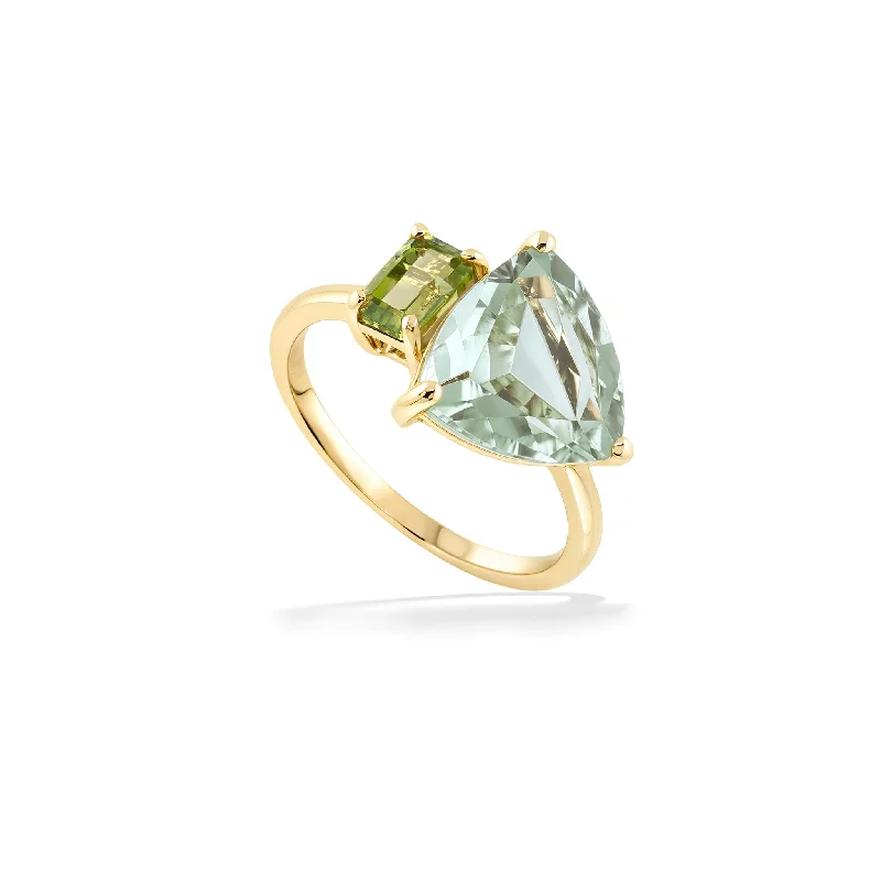 Ladies ruby rings-Effy Prasiolite and Peridot 2-Stone Ring