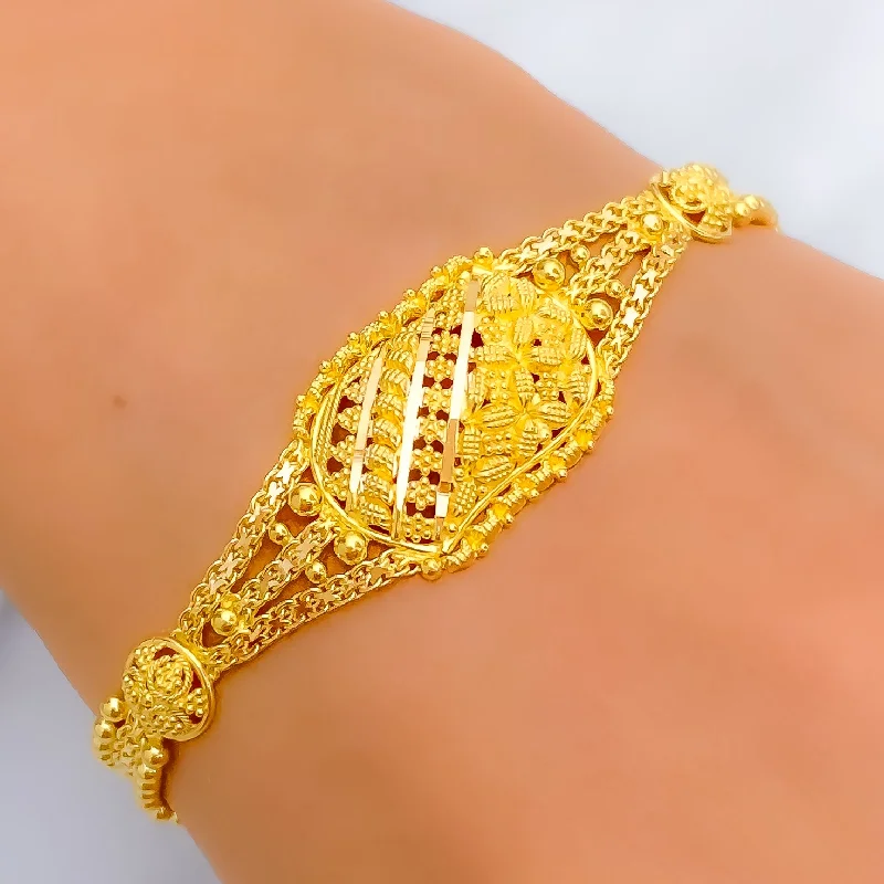 Ladies beaded bracelets-Upscale Elevated 22k Gold Bracelet