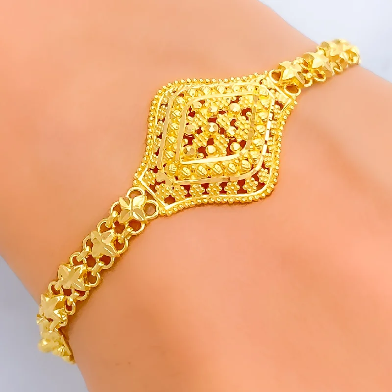 Ladies friendship bracelets-Jazzy Lush 22k Gold Bracelet