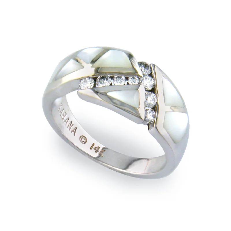 Ladies princess-cut rings-Kabana Inlay Ring