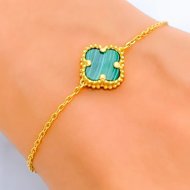 Ladies birthstone bracelets-Evergreen Beautiful 21k Gold Bracelet